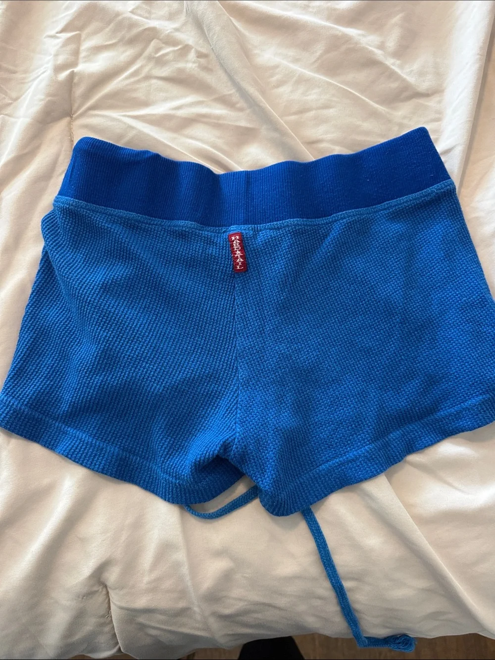 Girls Royal Blue Waffle-Knit Hard Tail Shorts Size XL